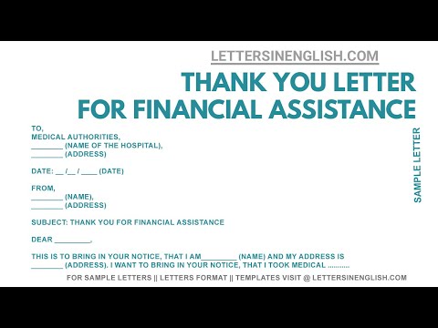 Thank You Letter for Medical Financial Assistance