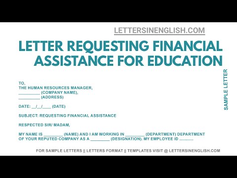 Writing a Medical Financial Assistance Letter